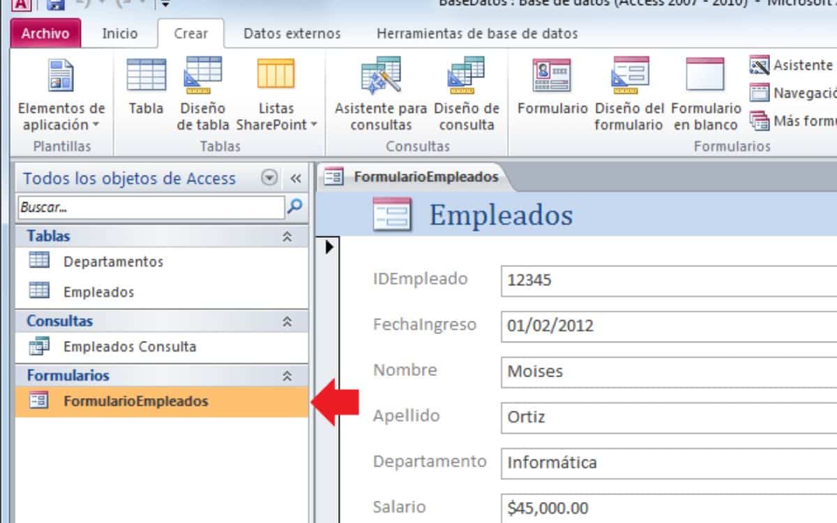 Formularios en Access